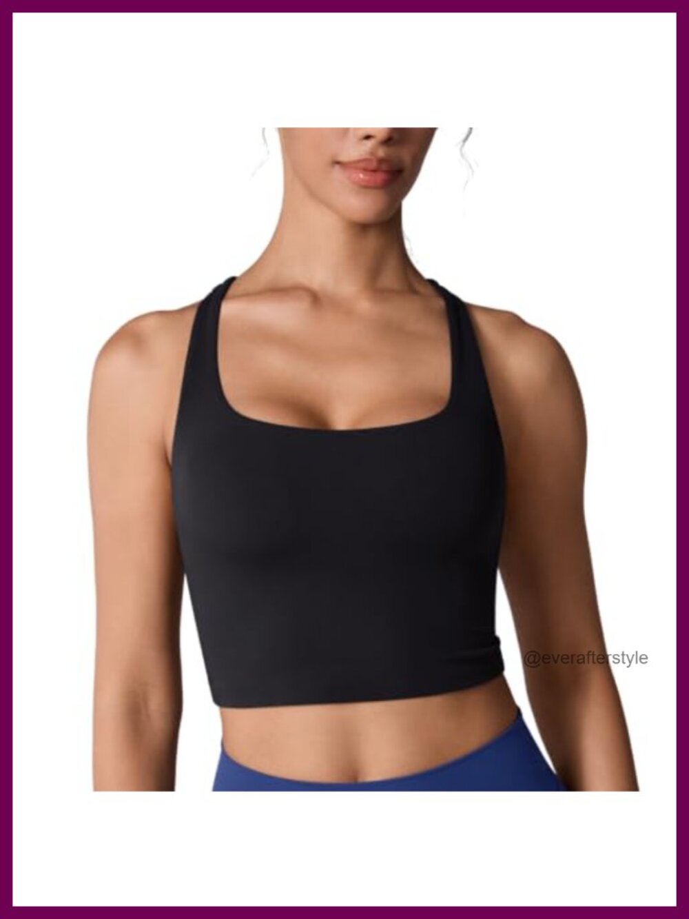 Hugcurve Adjustable Racerback Crop Tank Top Sports Bra